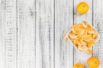 Raw Tangerines (close-up shot)