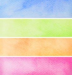 Fototapeta premium set of colorful watercolor banners