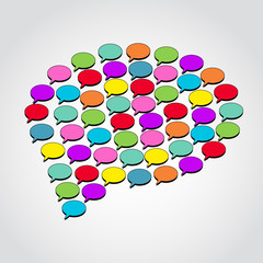 Comic colorful speech clouds collection