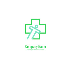 Logo design abstract medical vector template. Illustration design of logotype cross health symbol, people care sign.
