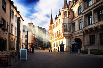 Fototapeta na wymiar Luxembourg city - Duke's Palace on a sunny day