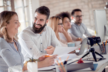 Business people having meeting in office