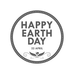 Happy Earth Day lettering. Vector illustration