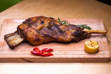 Big piece of lamb on the bone - restaurant dish lamb grilled lamb grilled