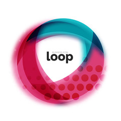 Loop circle business icon, created with glass transparent color shapes