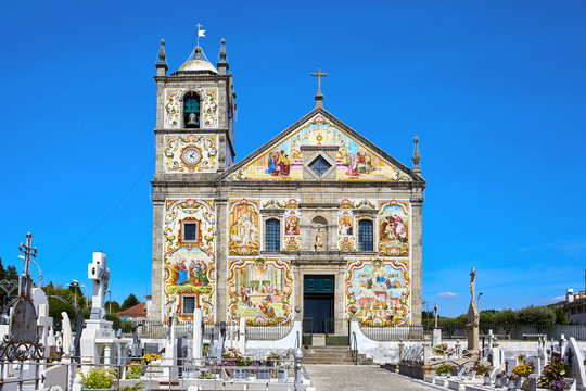 Amazing church with portuguese azulejo in Valega, Owar, Portugal