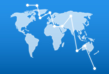 Flat vector illustration Map for logistics deliveries and cargo transportation