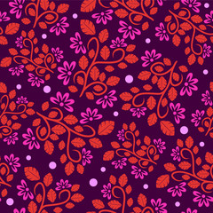 Beautiful red flowers seamless pattern