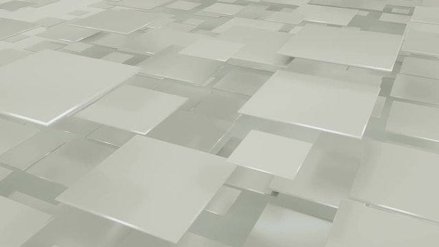 Flying squares abstract geometric background. Seamless loop 3D render animation 4k UHD 3840x2160

