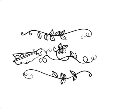 one line painted pea ornament