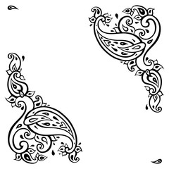 Paisley background. Hand Drawn ornament. Vector illustration