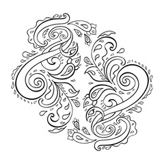 Paisley background. Hand Drawn ornament. Vector illustration