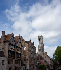 Fototapeta na wymiar The belfry tower in the city of Bruges, Belgium
