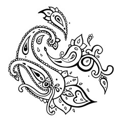 Paisley background. Hand Drawn ornament. Vector illustration