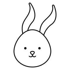 cute and tender rabbit head vector illustration design