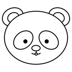 cute and tender bear panda head vector illustration design