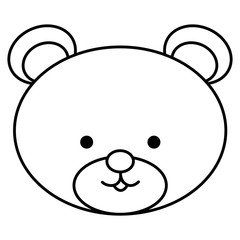 cute and tender bear head vector illustration design