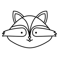 cute and tender raccoon head vector illustration design