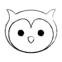 cute and tender owl head vector illustration design