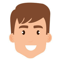 young man head avatar character vector illustration design