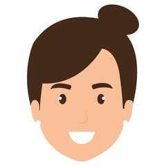 beautiful woman head avatar character vector illustration design