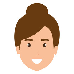 beautiful woman head avatar character vector illustration design