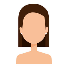 beautiful woman shirtless avatar character vector illustration design