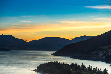Fototapeta premium Queenstown in New Zealand. The city of adventure and nature.