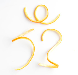 orange mandarin lemon twist isolated