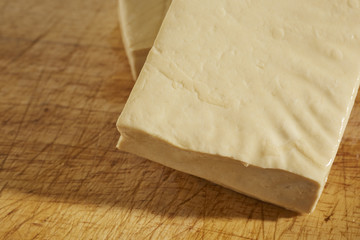 whole cakes of pressed tofu, sometimes called 