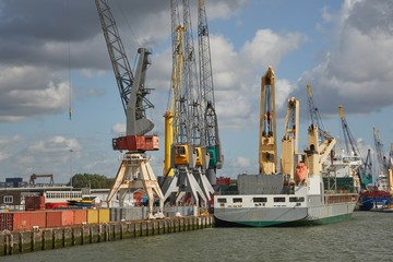Fototapeta premium Industrial ships in dock