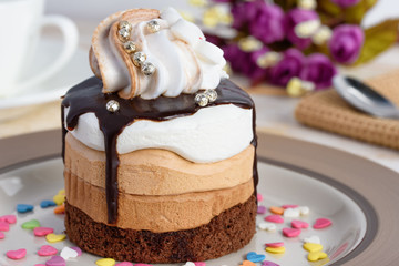 Cake with chocolate