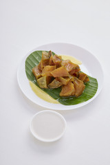 Thai dessert food with Pumpkin in syrup