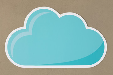 Blue cloud technology symbol icon