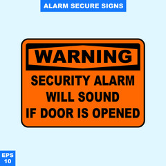 Emergency alarm and security alert signs in vector style version, easy to use and print