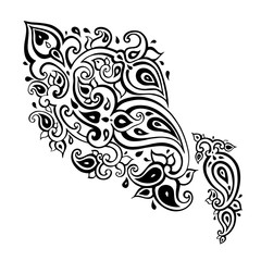 Paisley background. Hand Drawn ornament. Vector illustration