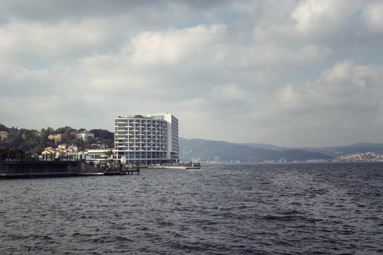 View of Bosphorus strait in Tarabya area of Istanbul.