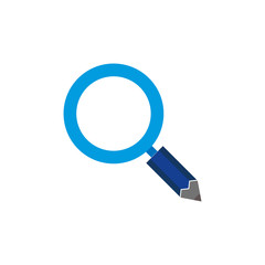 Search Pencil Logo Icon Design