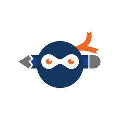 Ninja Pencil Logo Icon Design