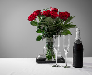 Romantic table with roses