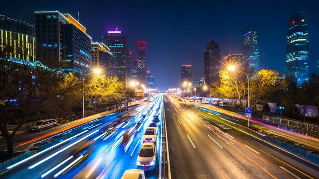 timelapse of busy traffic in beijing china
