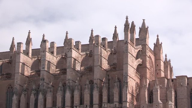 Close up of cathedral of Plama de Mallorca, Spain.
