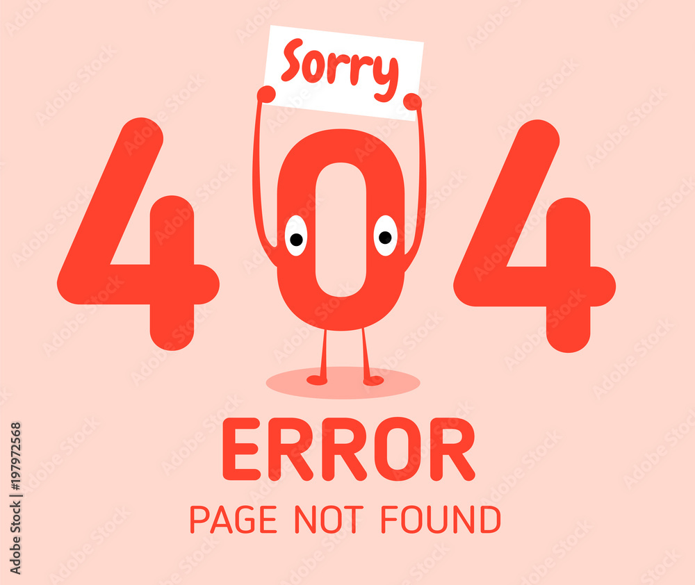 Poster 404  error with character zero error design template for website background graphic