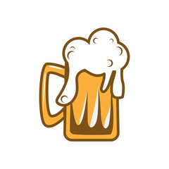 Beer On Glass Vector Logo
