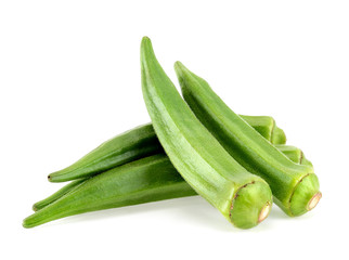 Okra isolated on the white background