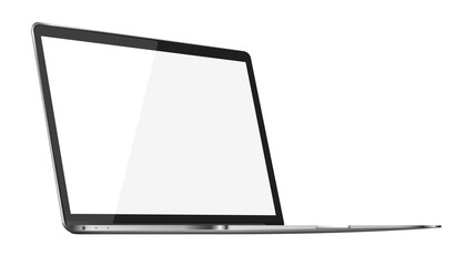 Modern glossy laptop isolated on white background. Vector illustration.