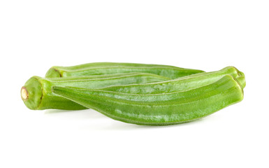 Okra isolated on the white background