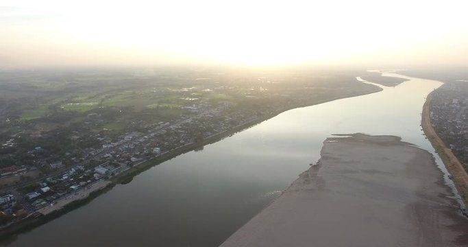 Vientiane, Laos.   Nong Khai, Thailand. Mekong River  Buddha Park 