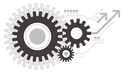 Gears wheels creative working icon background