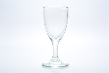 Wine glass with empty copy-space area for slogan or advertising text message, over isolated white background.